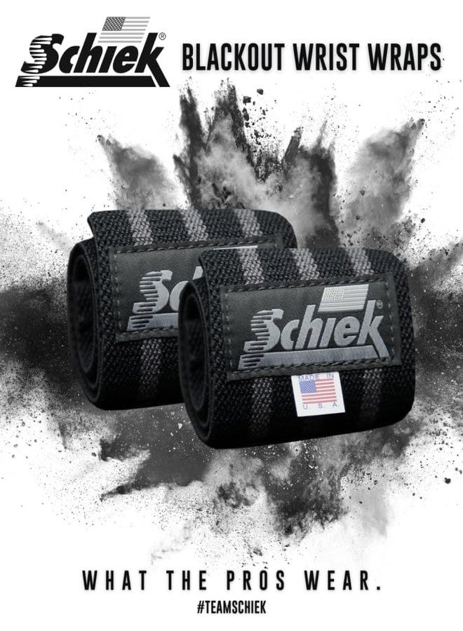 Schiek Sports Heavy Duty Wrist Wraps - Gym Workouts Wrist Support - Black Out Line Wrist Wraps - Image 4